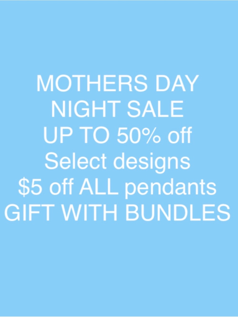 Mother's Day Night Sale Graphic - Blue and White Promo